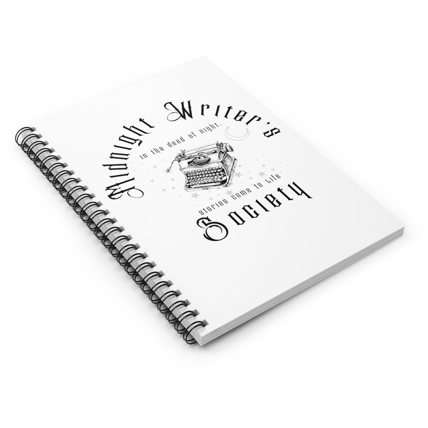 Midnight Writer's Society Spiral Notebook - Ruled Line